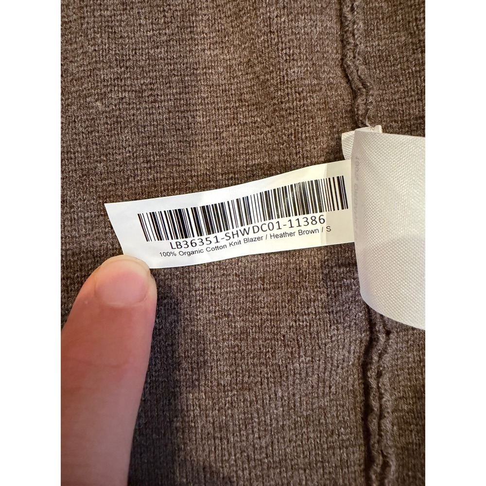 Quince Heather Brown 100% Organic Cotton Knit Blazer Sweater Jacket Womens Small - Picture 4 of 7